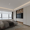 Modern and Simple Melamine Bedroom Wardrobe with Tall Cabinet Design